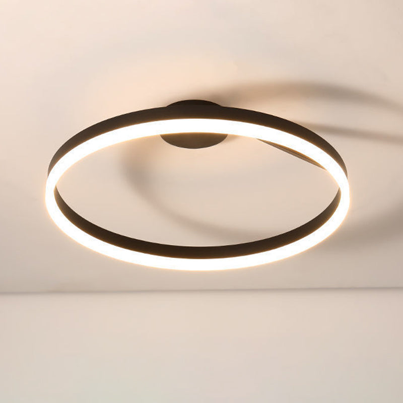 Minimalisme Cirkel LED-plafondlamp Eigentijdse stijl Acryl Semi-inbouwlamp voor slaapkamer-eetkamer