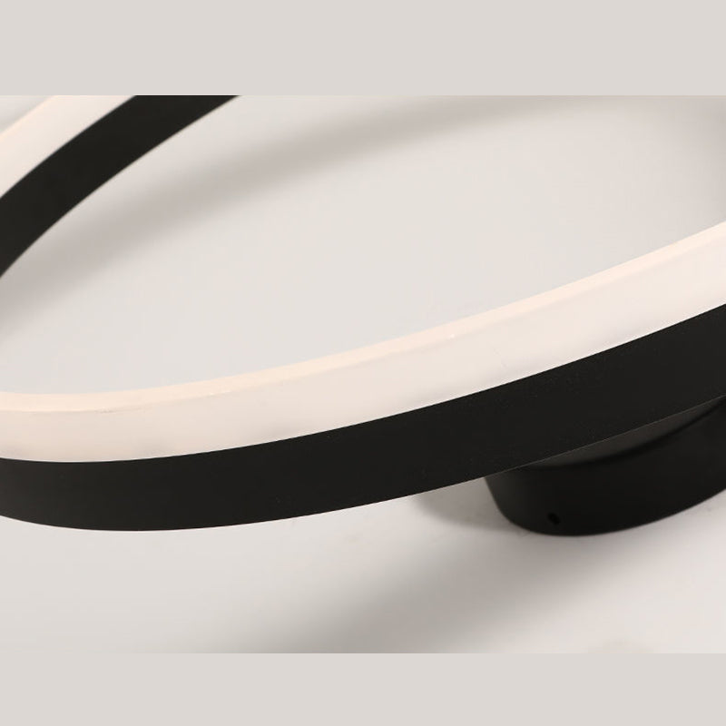 Minimalisme Cirkel LED-plafondlamp Eigentijdse stijl Acryl Semi-inbouwlamp voor slaapkamer-eetkamer