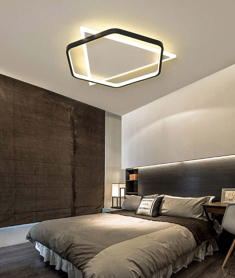 Hexagonal + Triangle Geometric Lines LED Ceiling Light 19.5" Wide Contemporary Minimalism Flush Mount Light