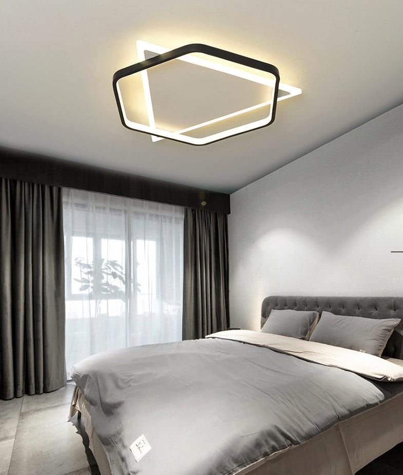 Hexagonal + Triangle Geometric Lines LED Ceiling Light 19.5" Wide Contemporary Minimalism Flush Mount Light