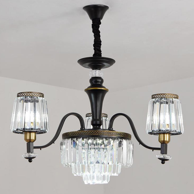 Lampaggio del lampadario Nero Sputnik Moderna 8/10/12 Luci di cristallo a bordo della lampada appesa, 33,5 "/37,5"/39 "