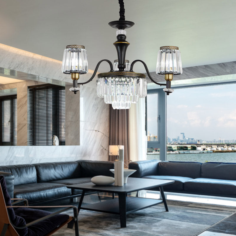 Lampaggio del lampadario Nero Sputnik Moderna 8/10/12 Luci di cristallo a bordo della lampada appesa, 33,5 "/37,5"/39 "