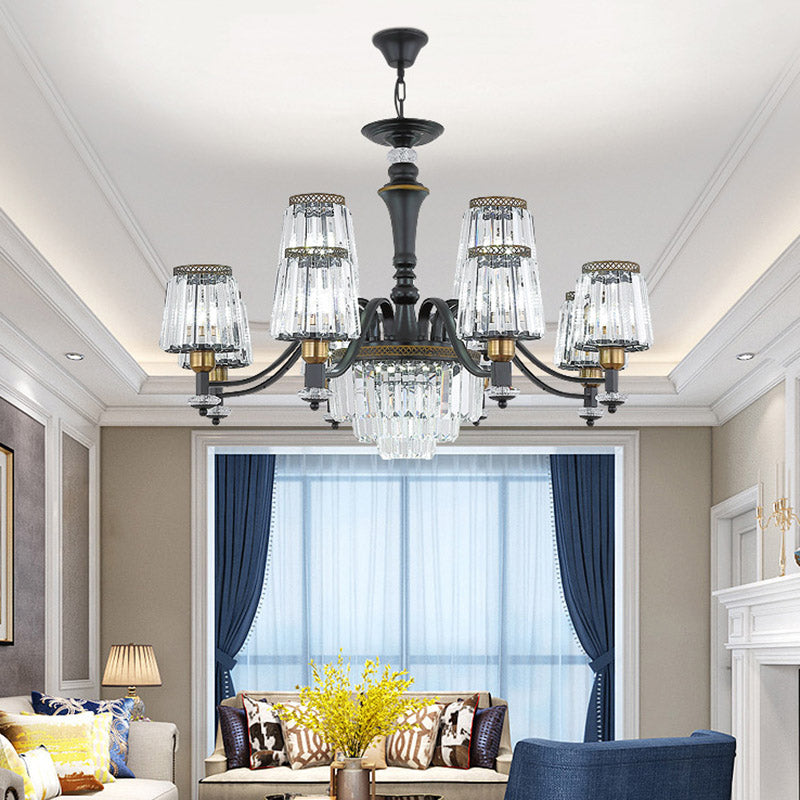 Lampaggio del lampadario Nero Sputnik Moderna 8/10/12 Luci di cristallo a bordo della lampada appesa, 33,5 "/37,5"/39 "