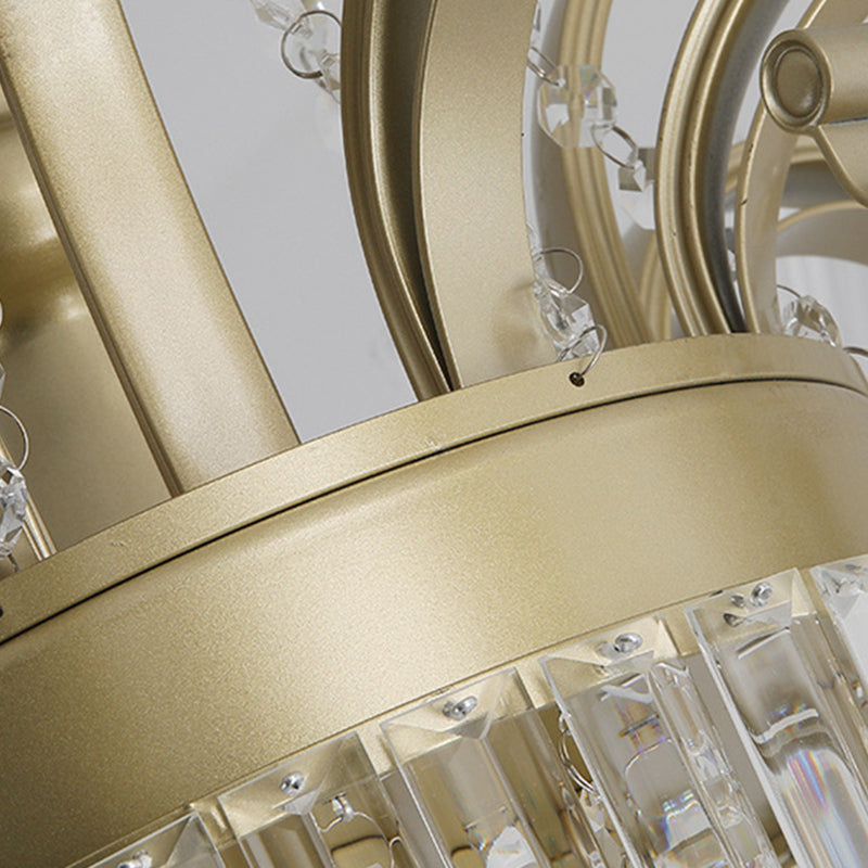 Sputnik Ceiling Chandelier Contemporary Crystal 11/13/15 Heads 37.5"/40.5"/41" Wide Satin Brass Hanging Light