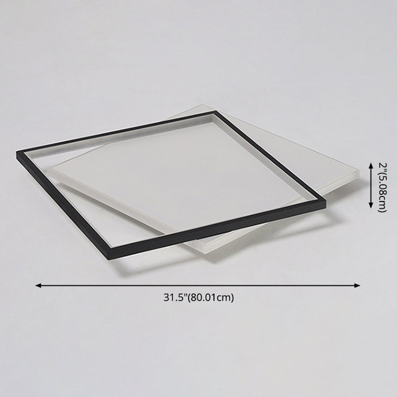 Ultra-thin Flush Mount Lighting Simplicity Metal Black-White LED Ceiling Lamp for Living Room