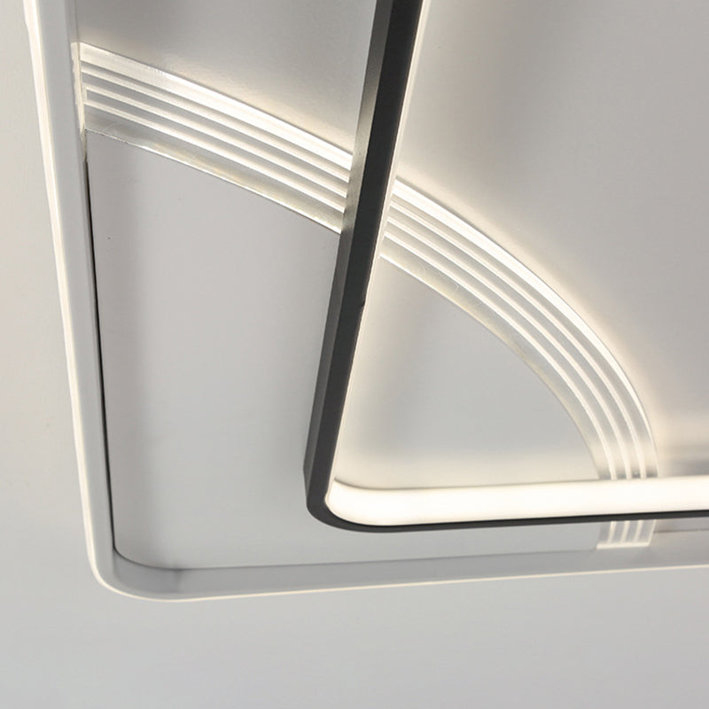 Plafonnier LED minimaliste plafonnier géométrique noir et blanc avec abat-jour en acrylique