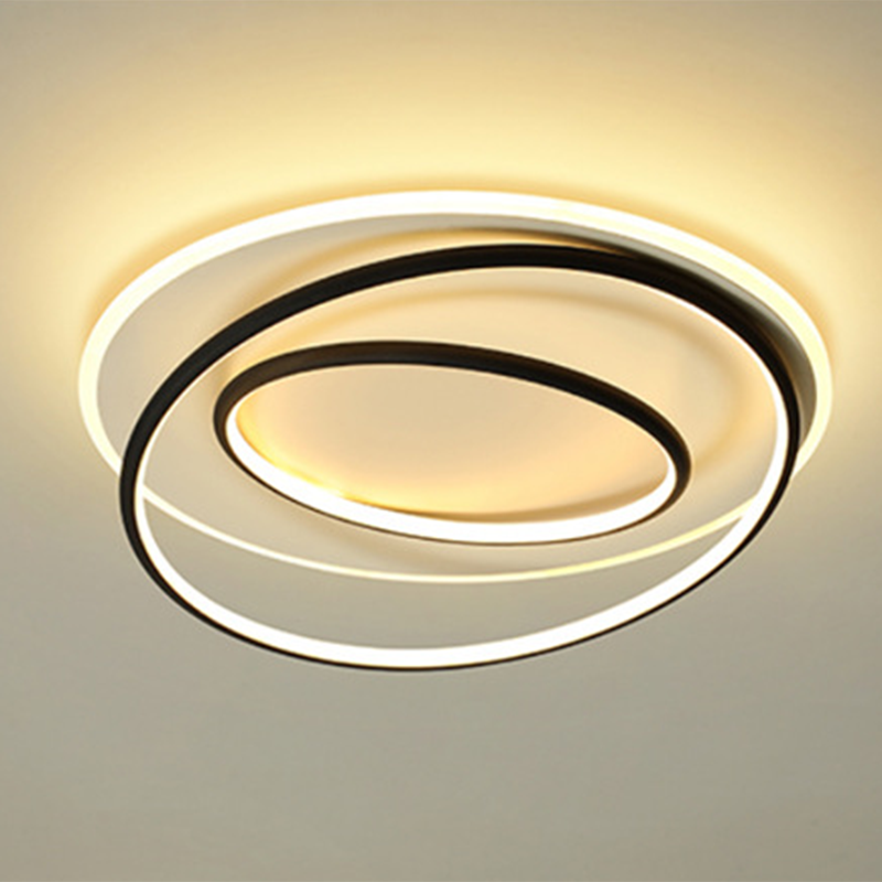 Style simple anneau encastré lampe métallique chambre plafond encastré lumière LED