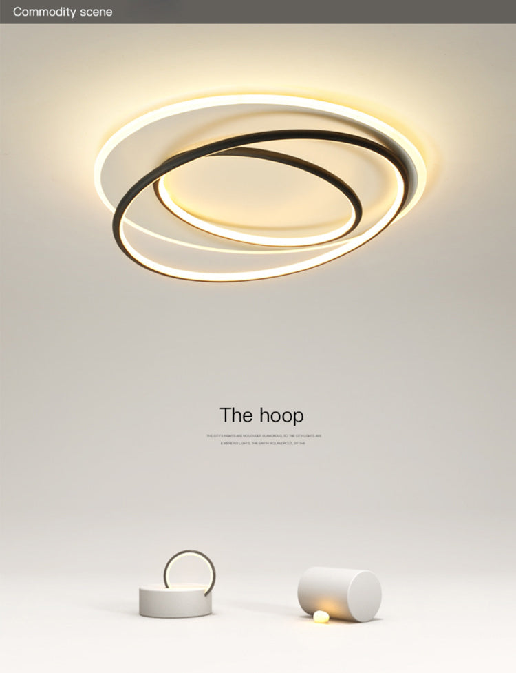 Lámpara de montaje empotrado de anillo de estilo simple, luz LED metálica de montaje empotrado de techo para dormitorio