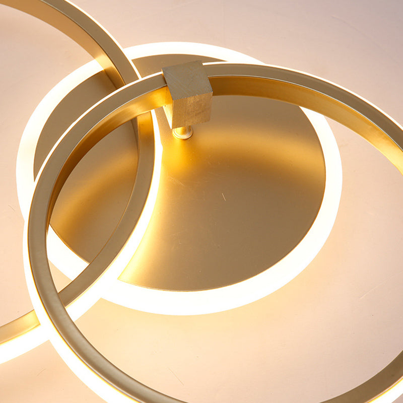 Circle Semi Flush Mount Light Fixture 2 Lights Acrylic Contemporary Ceiling Lights Flush Mount