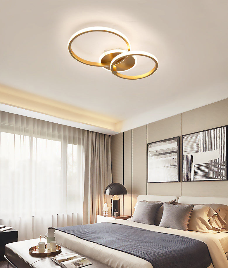 Circle Semi Flush Mount Light Fixture 2 Lights Acrylic Contemporary Ceiling Lights Flush Mount