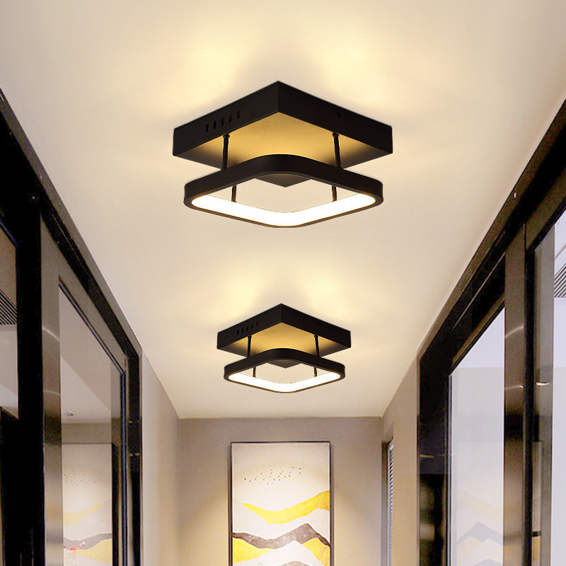 Plafonniers encastrés à deux niveaux, luminaires modernes en aluminium pour allée