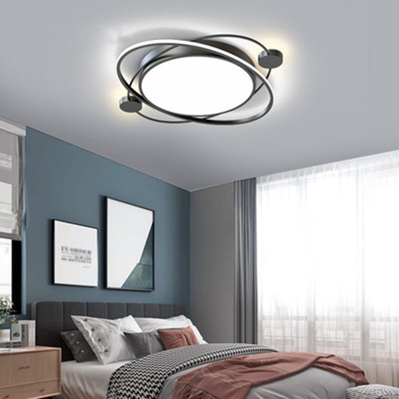 Wrap-around Line Design Rund LED Deckenleuchte 19.5 " Weiche Nordische Style Flush Mount Lamp für Schlafzimmer