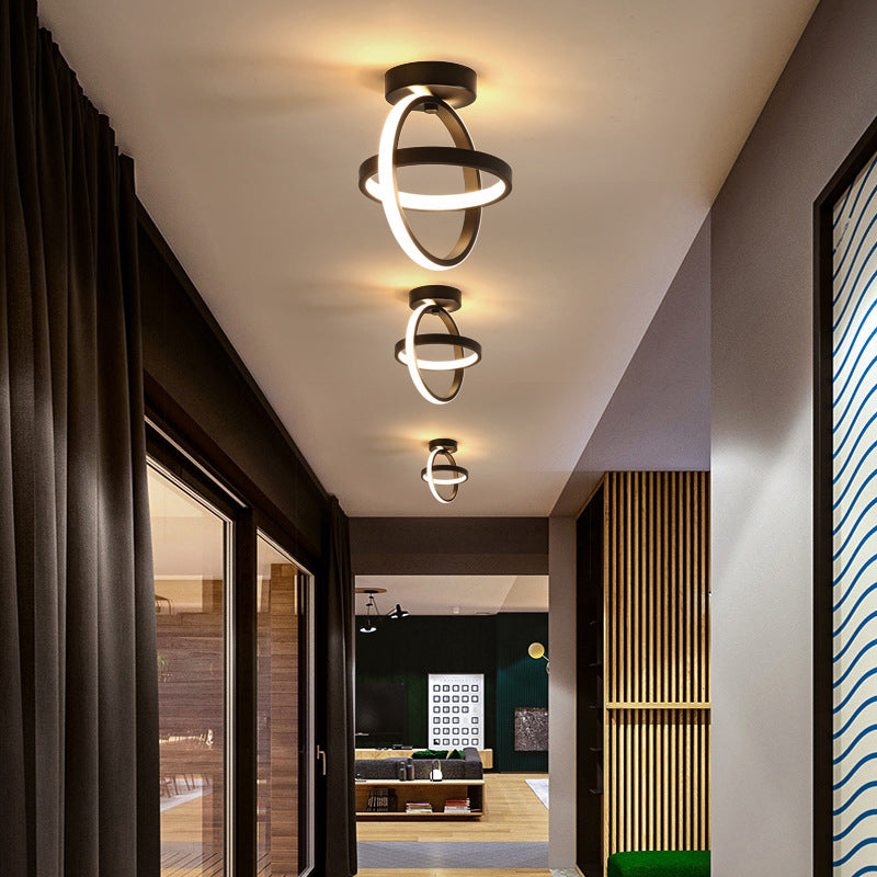 Geometric Lines Simplicity LED Ceiling Light Nordic Style Mini Bedroom Aisle Flush Mount Lighting Fixture