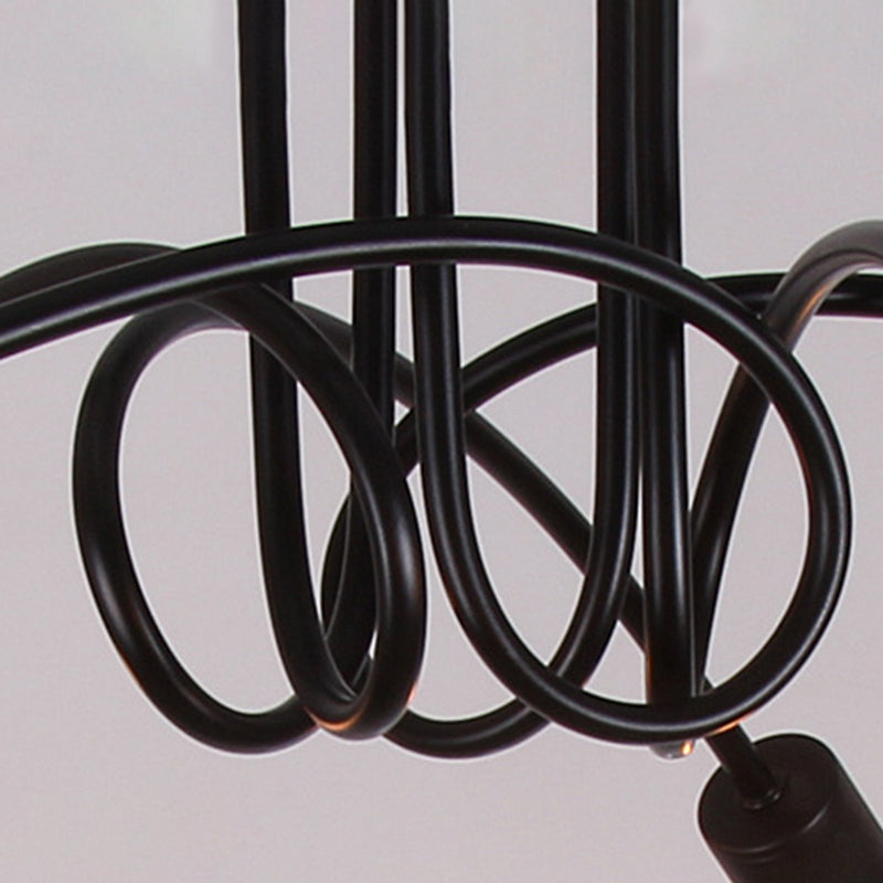 Luminaria de techo de montaje semiempotrado con bombilla expuesta industrial Luminaria de techo de montaje semiempotrado de metal en acabado negro