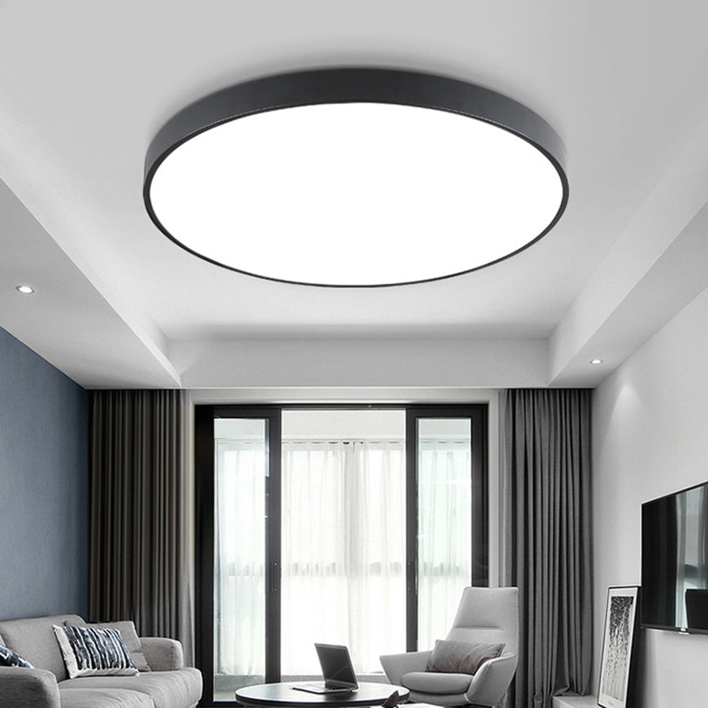 Round Simplicity LED Lighting Fixture 2" Ultra-thin LED Ceiling Lamp for Bedroom