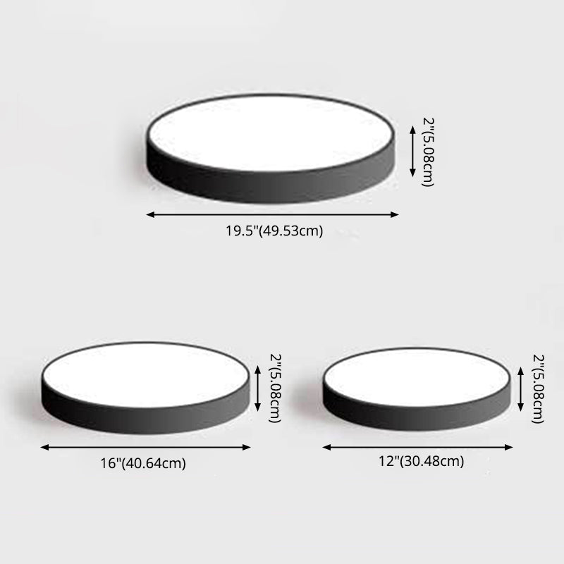 Round Simplicity LED Lighting Fixture 2" Ultra-thin LED Ceiling Lamp for Bedroom