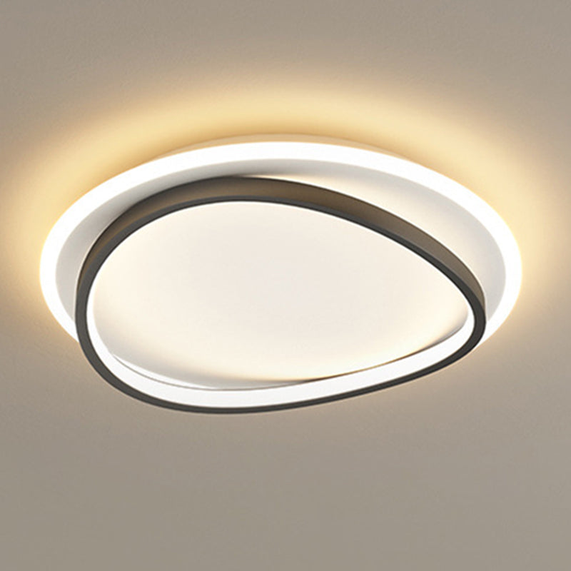 Creative Double Layer Geometric Ceiling Light Nordic Style Minimalism LED Flush Mount Lighting Fixture for Bedroom