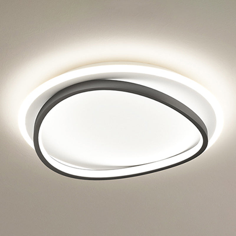 Creative Double Layer Geometric Ceiling Light Nordic Style Minimalism LED Flush Mount Lighting Fixture for Bedroom