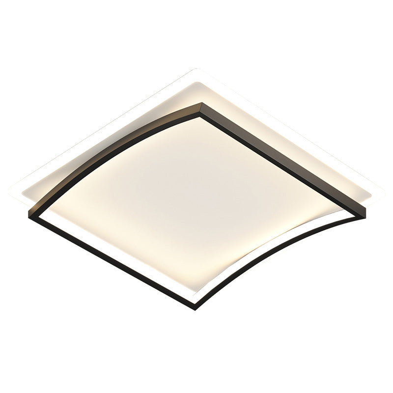 Creative Double Layer Geometric Ceiling Light Nordic Style Minimalism LED Flush Mount Lighting Fixture for Bedroom