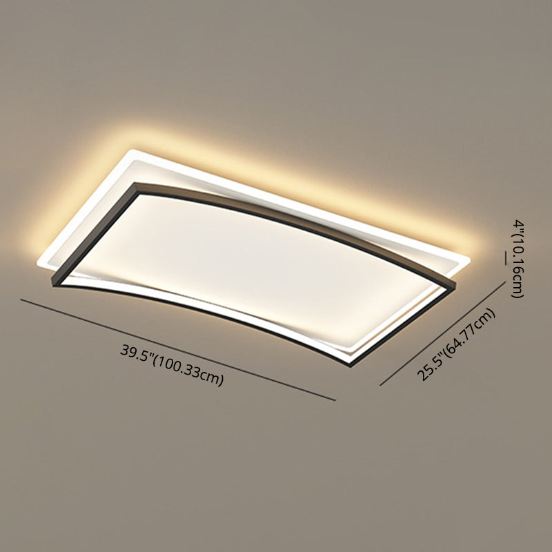Creative Double Layer Geometric Ceiling Light Nordic Style Minimalism LED Flush Mount Lighting Fixture for Bedroom