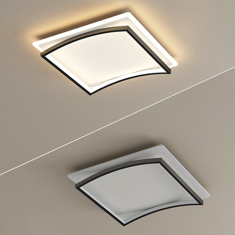 Creative Double Layer Geometric Ceiling Light Nordic Style Minimalism LED Flush Mount Lighting Fixture for Bedroom