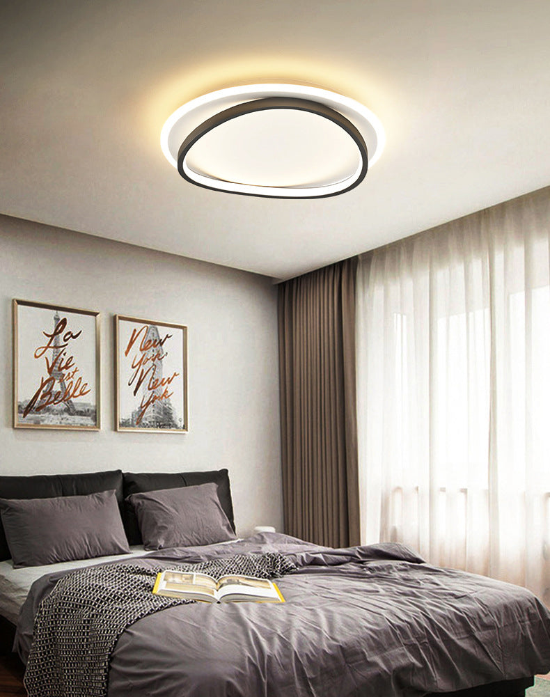Creative Double Layer Geometric Ceiling Light Nordic Style Minimalism LED Flush Mount Lighting Fixture for Bedroom