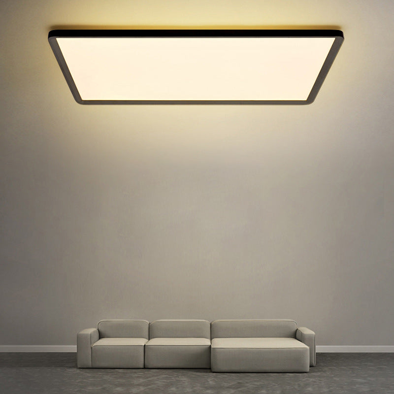 Acrylic Simplicity Rectangle LED Ceiling Light Nordic Style Living Room Flush Mount Lighting Fixture in Black