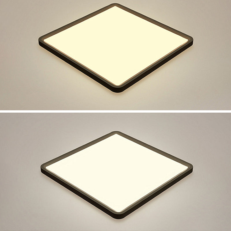 Acrylic Simplicity Rectangle LED Ceiling Light Nordic Style Living Room Flush Mount Lighting Fixture in Black