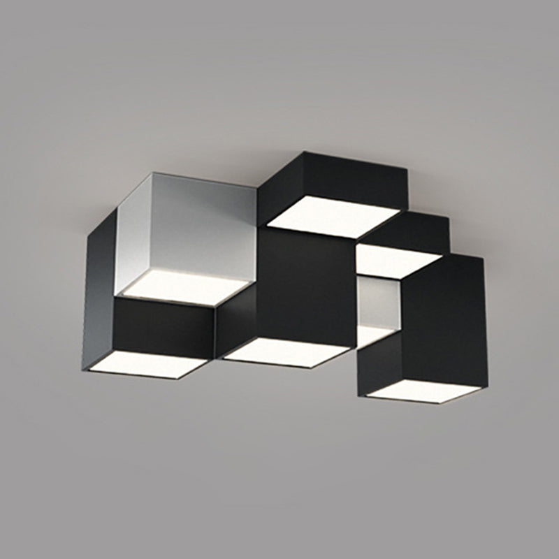 Geometric Rectangular Combination LED Flush Mount Light Modern Minimalist Multi-Lights Ceiling Lamp for Bedroom Living Room