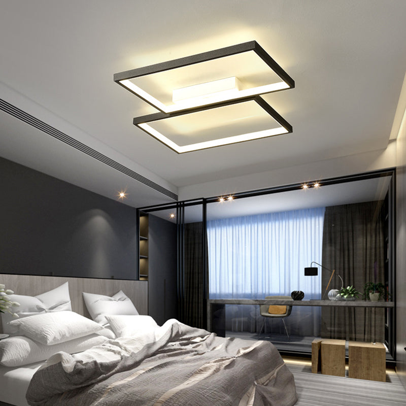 Rechthoek Flush Mount Plafond Licht Hedendaagse Acryl Plafond Mount Light Armatuur voor Woonkamer