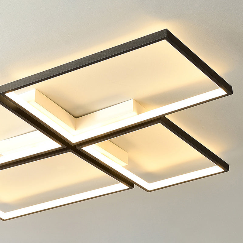 Rechthoek Flush Mount Plafond Licht Hedendaagse Acryl Plafond Mount Light Armatuur voor Woonkamer
