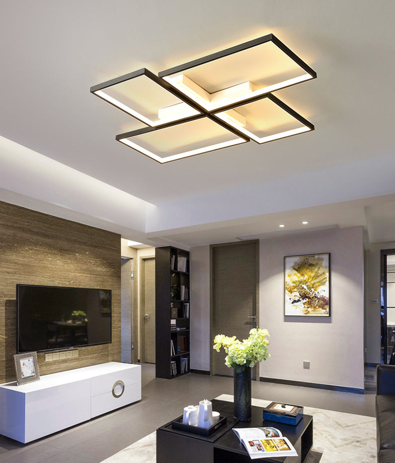 Rechthoek Flush Mount Plafond Licht Hedendaagse Acryl Plafond Mount Light Armatuur voor Woonkamer