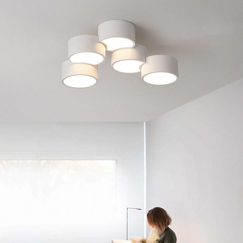 Geometric Cylindrical Combination LED Flush Mount Light Modern Minimalist Multi-Lights Ceiling Lamp for Bedroom Living Room