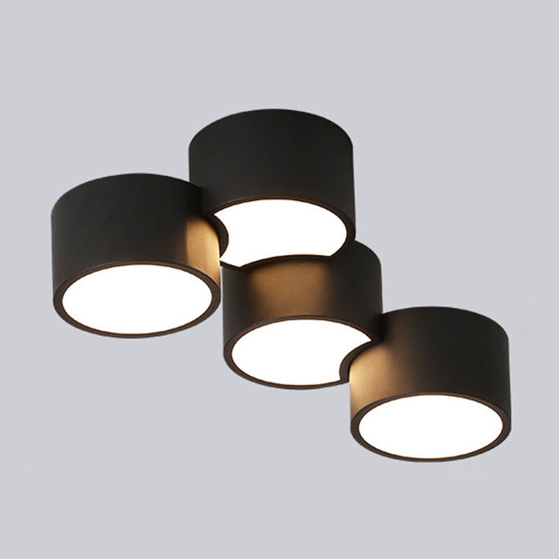 Geometric Cylindrical Combination LED Flush Mount Light Modern Minimalist Multi-Lights Ceiling Lamp for Bedroom Living Room