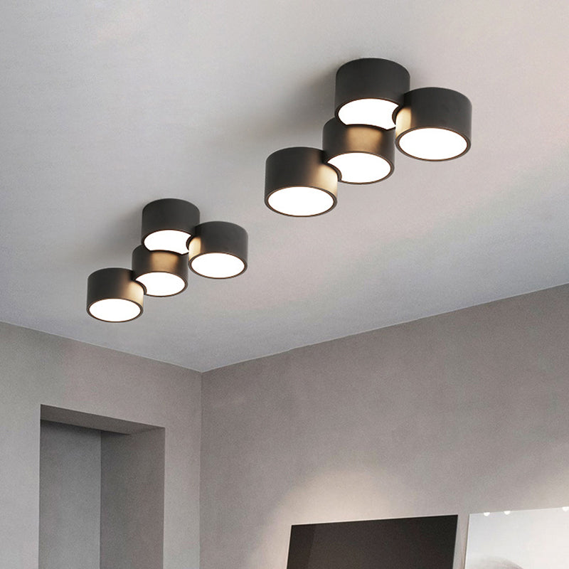 Geometric Cylindrical Combination LED Flush Mount Light Modern Minimalist Multi-Lights Ceiling Lamp for Bedroom Living Room