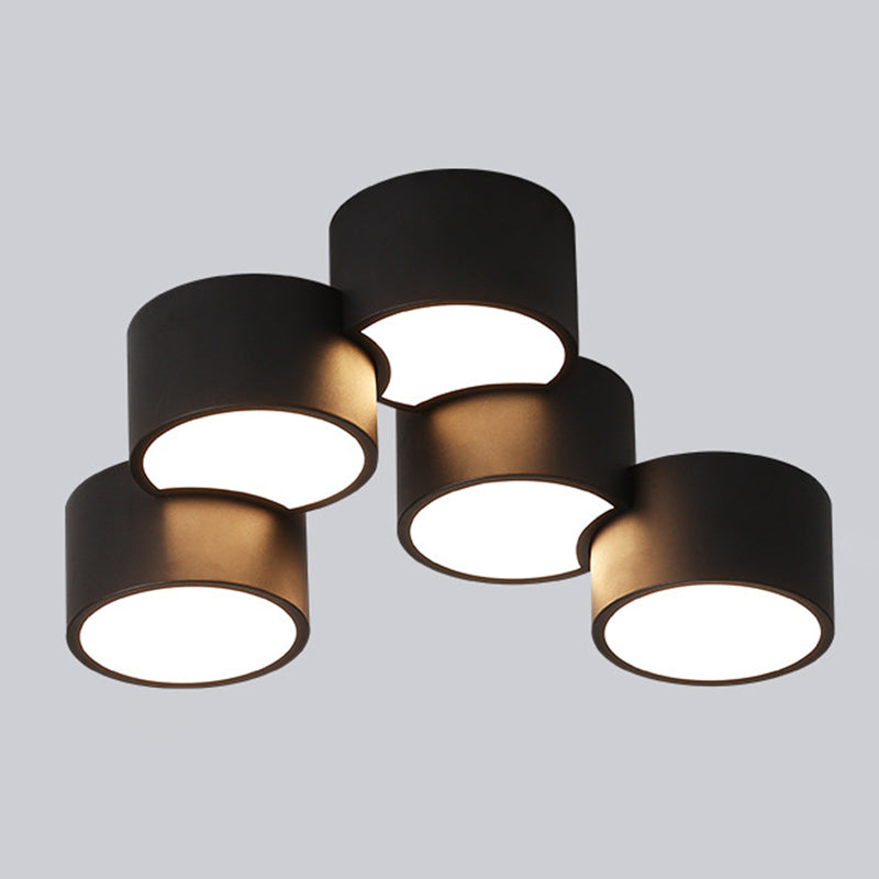 Geometric Cylindrical Combination LED Flush Mount Light Modern Minimalist Multi-Lights Ceiling Lamp for Bedroom Living Room
