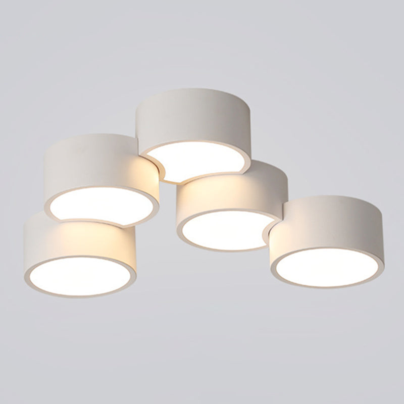 Geometric Cylindrical Combination LED Flush Mount Light Modern Minimalist Multi-Lights Ceiling Lamp for Bedroom Living Room