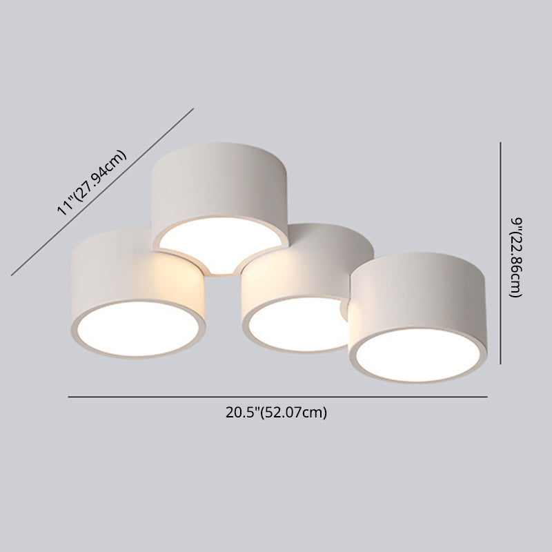 Geometric Cylindrical Combination LED Flush Mount Light Modern Minimalist Multi-Lights Ceiling Lamp for Bedroom Living Room