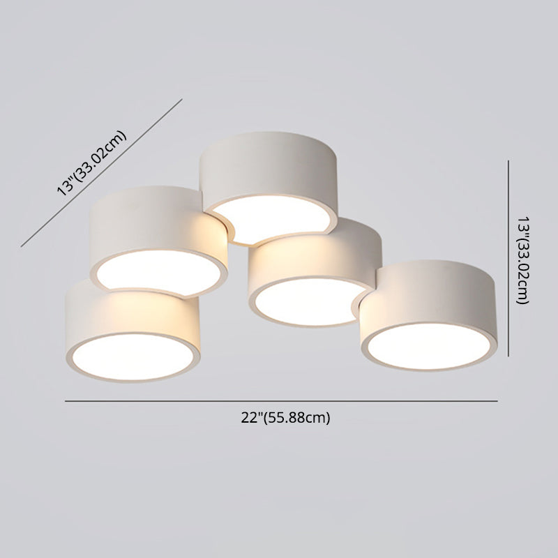 Geometric Cylindrical Combination LED Flush Mount Light Modern Minimalist Multi-Lights Ceiling Lamp for Bedroom Living Room