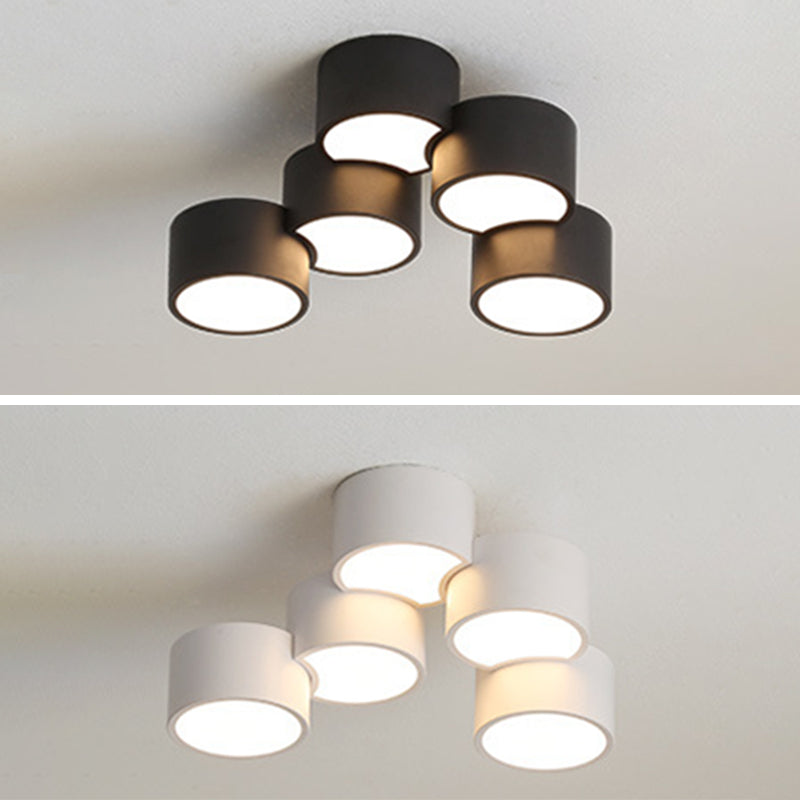 Geometric Cylindrical Combination LED Flush Mount Light Modern Minimalist Multi-Lights Ceiling Lamp for Bedroom Living Room