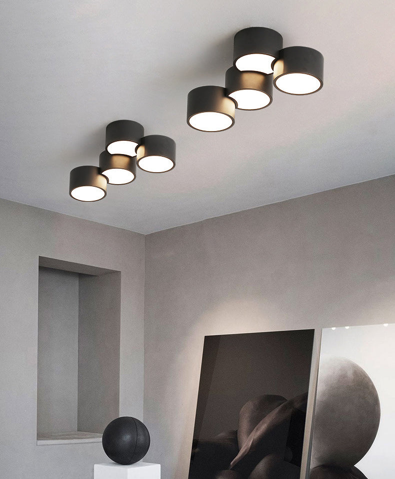 Geometrische cilindrische combinatie LED-inbouwlamp Moderne minimalistische plafondlamp met meerdere lampen voor slaapkamerwoonkamer