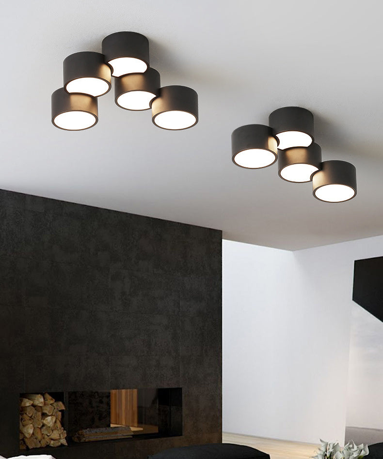 Geometrische cilindrische combinatie LED-inbouwlamp Moderne minimalistische plafondlamp met meerdere lampen voor slaapkamerwoonkamer
