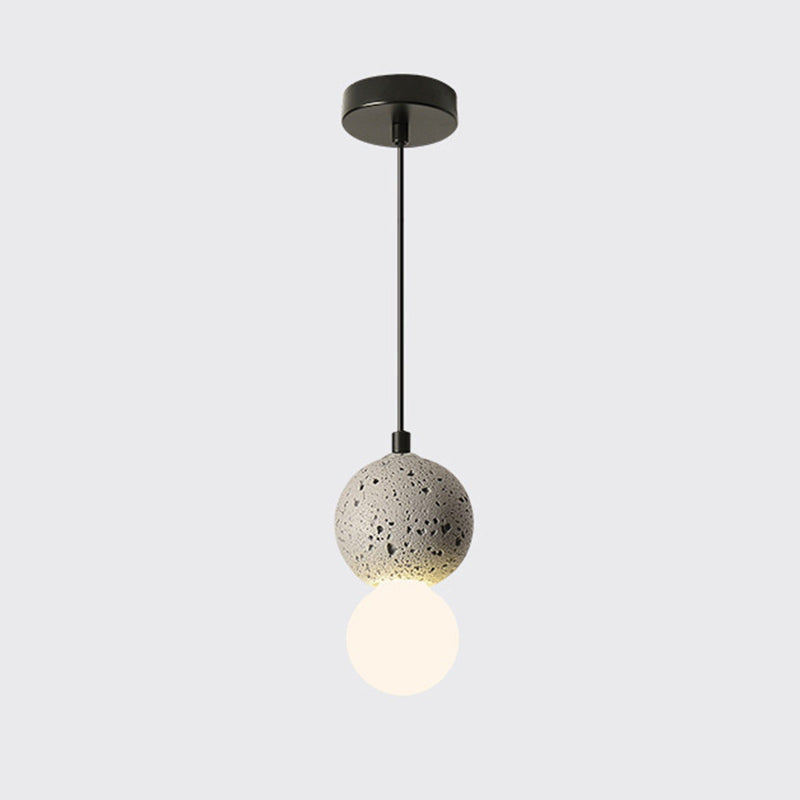 Round Terrazzo Mini Hanging Light Nordic Minimalism Style 1-Light Pendant for Bedside
