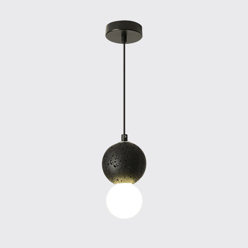 Round Terrazzo Mini Hanging Light Nordic Minimalism Style 1-Light Pendant for Bedside