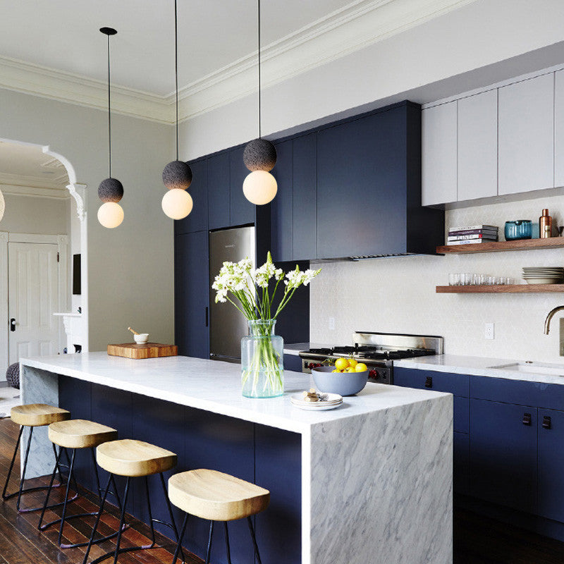 Round Terrazzo Mini Hanging Light Nordic Minimalism Style 1-Light Pendant for Bedside