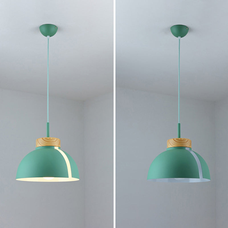 Minimalist Style Pendant Light Fixture Dome Hanging Pendant Lamp with Metal Shade