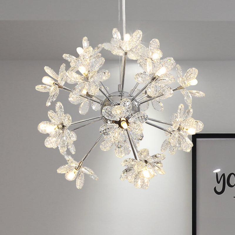 Luz de techo de Starburst CRISTAL CONTAMPORO 18/24/32 CABEZAS CHANDELIER CHANDELIER Luz colgante, 18 "/19.5"/23 "de ancho