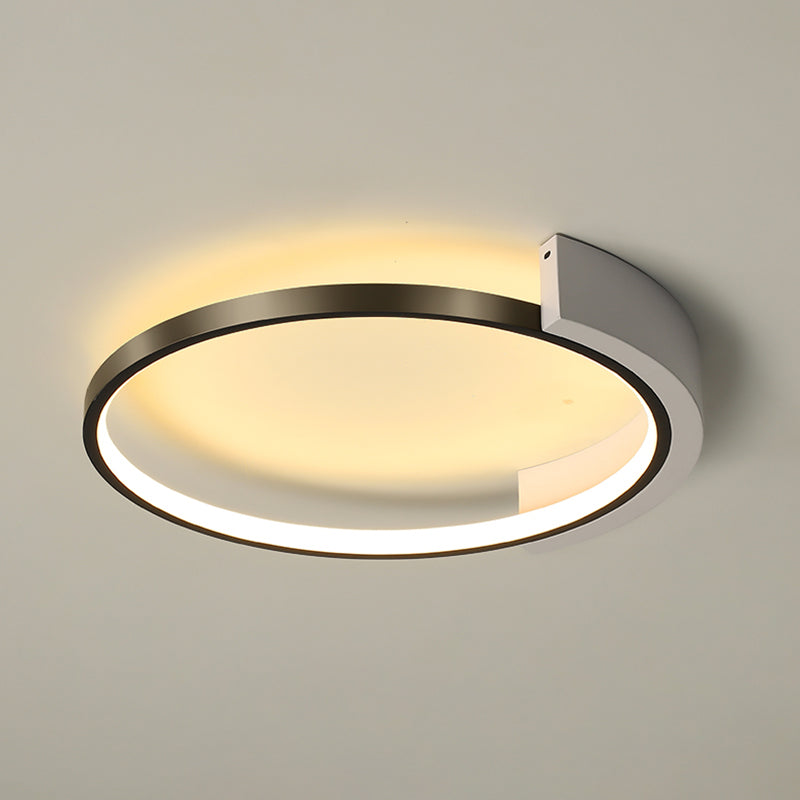 19.6" Wide Round Simplicity LED Ceiling Light Metal + Silicone Light Guide Bar Contemporary Style Lighting Fixture