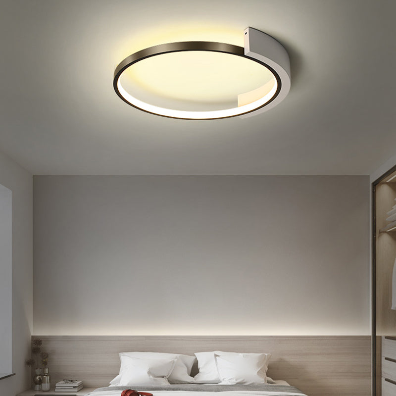19.6" Wide Round Simplicity LED Ceiling Light Metal + Silicone Light Guide Bar Contemporary Style Lighting Fixture