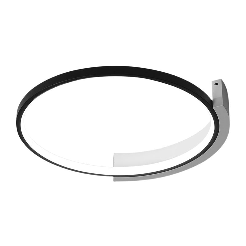 19.6" Wide Round Simplicity LED Ceiling Light Metal + Silicone Light Guide Bar Contemporary Style Lighting Fixture